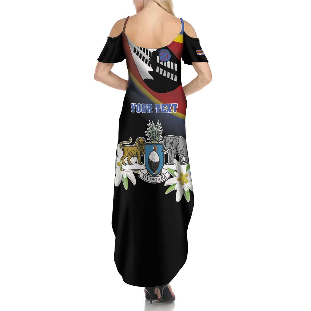 Personalized Eswatini Independece Day Family Matching Summer Maxi Dress and Hawaiian Shirt Coat Of Arms With Map - Wonder Print Shop