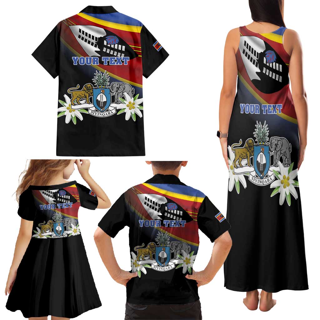Personalized Eswatini Independece Day Family Matching Tank Maxi Dress and Hawaiian Shirt Coat Of Arms With Map - Wonder Print Shop