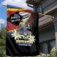 Eswatini Independece Day Garden Flag Coat Of Arms With Map - Wonder Print Shop