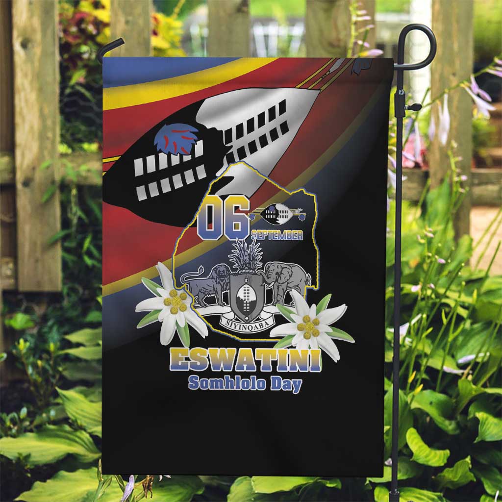 Eswatini Independece Day Garden Flag Coat Of Arms With Map - Wonder Print Shop