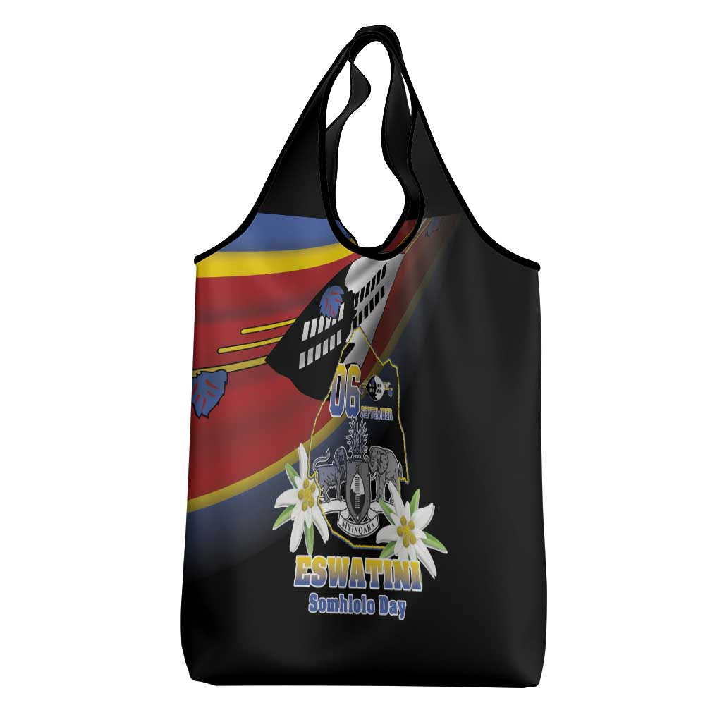 Eswatini Independece Day Grocery Bag Coat Of Arms With Map - Wonder Print Shop