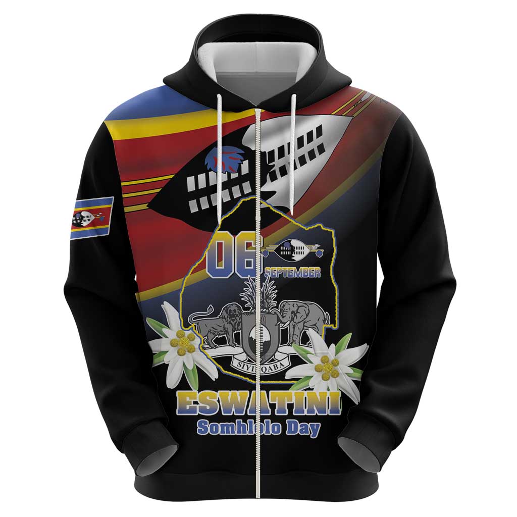 Personalized Eswatini Independece Day Hoodie Coat Of Arms With Map - Wonder Print Shop
