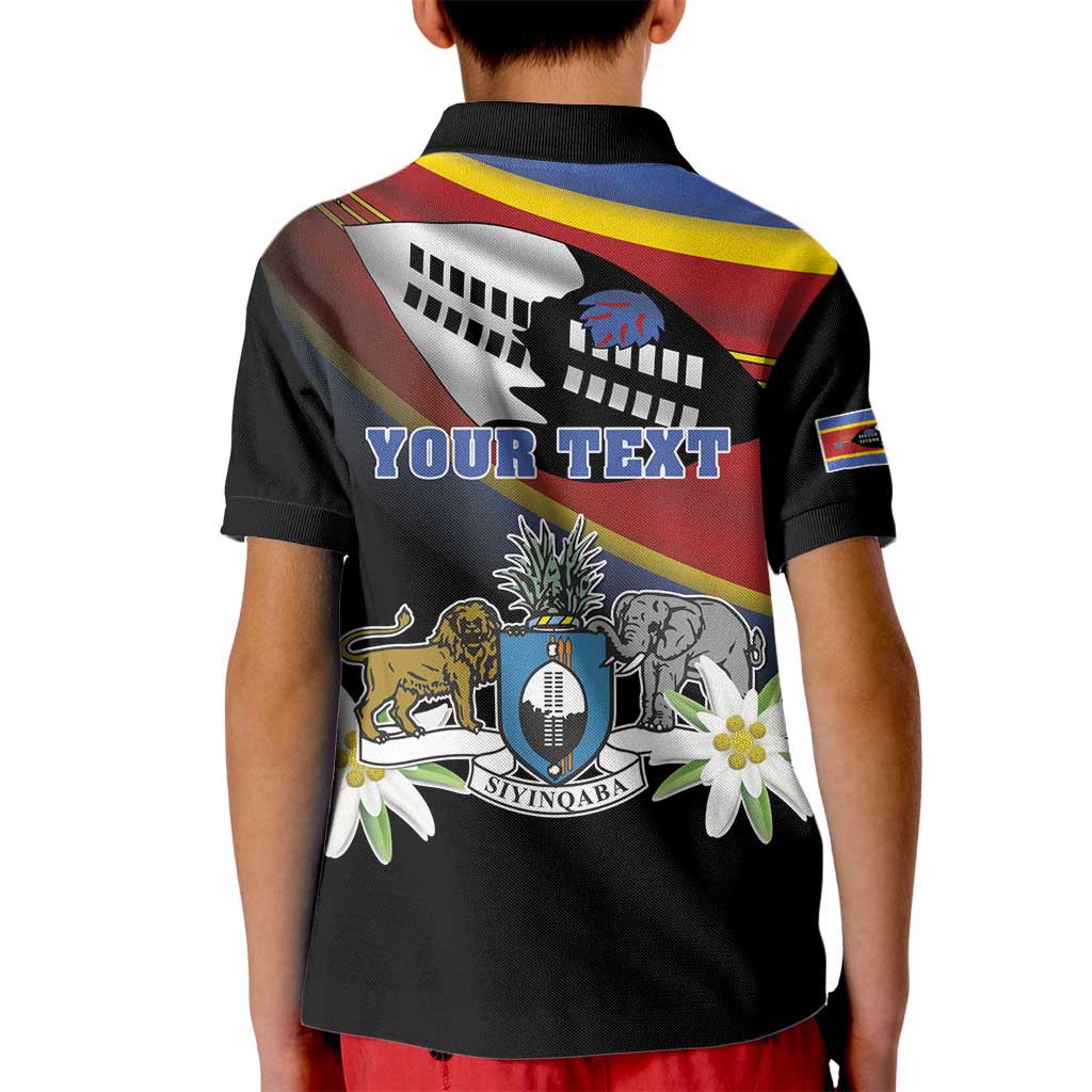Personalized Eswatini Independece Day Kid Polo Shirt Coat Of Arms With Map - Wonder Print Shop