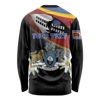 Personalized Eswatini Independece Day Long Sleeve Shirt Coat Of Arms With Map - Wonder Print Shop