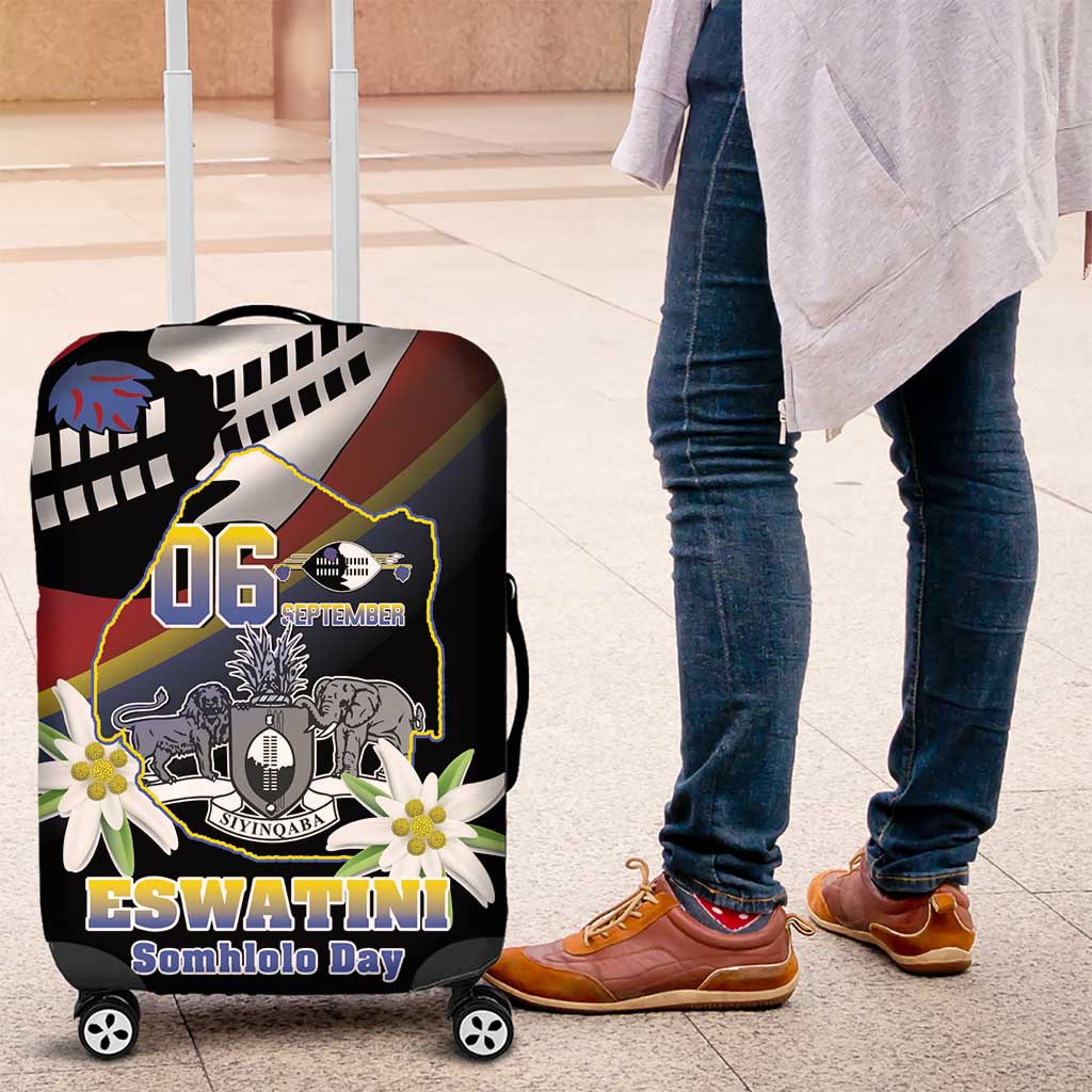 Eswatini Independece Day Luggage Cover Coat Of Arms With Map - Wonder Print Shop