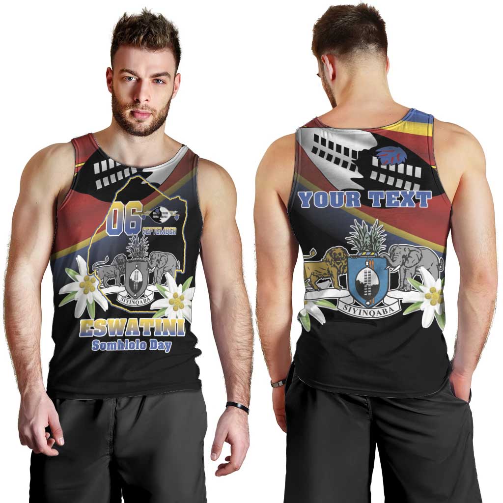 Personalized Eswatini Independece Day Men Tank Top Coat Of Arms With Map - Wonder Print Shop