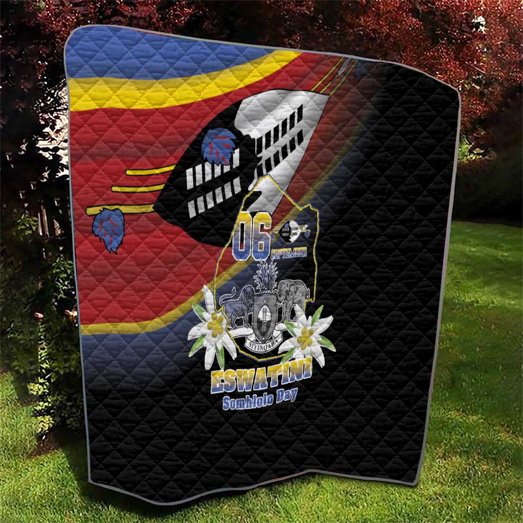 Eswatini Independece Day Quilt Coat Of Arms With Map - Wonder Print Shop