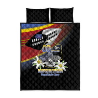 Eswatini Independece Day Quilt Bed Set Coat Of Arms With Map - Wonder Print Shop