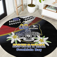 Eswatini Independece Day Round Carpet Coat Of Arms With Map - Wonder Print Shop