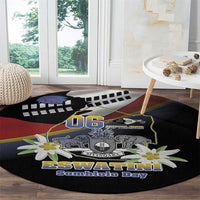 Eswatini Independece Day Round Carpet Coat Of Arms With Map - Wonder Print Shop