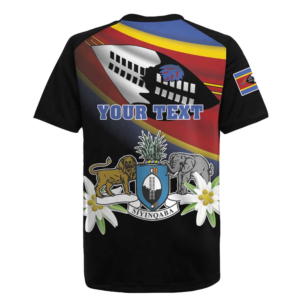 Personalized Eswatini Independece Day Rugby Jersey Coat Of Arms With Map - Wonder Print Shop