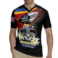 Personalized Eswatini Independece Day Rugby Jersey Coat Of Arms With Map - Wonder Print Shop