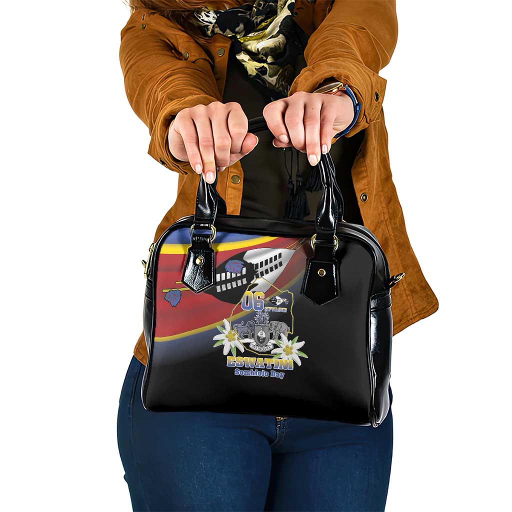 Eswatini Independece Day Shoulder Handbag Coat Of Arms With Map - Wonder Print Shop