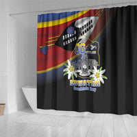 Eswatini Independece Day Shower Curtain Coat Of Arms With Map - Wonder Print Shop