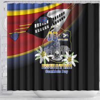 Eswatini Independece Day Shower Curtain Coat Of Arms With Map - Wonder Print Shop