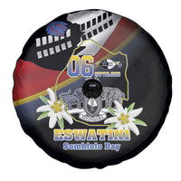 Eswatini Independece Day Spare Tire Cover Coat Of Arms With Map - Wonder Print Shop