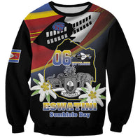 Personalized Eswatini Independece Day Sweatshirt Coat Of Arms With Map - Wonder Print Shop