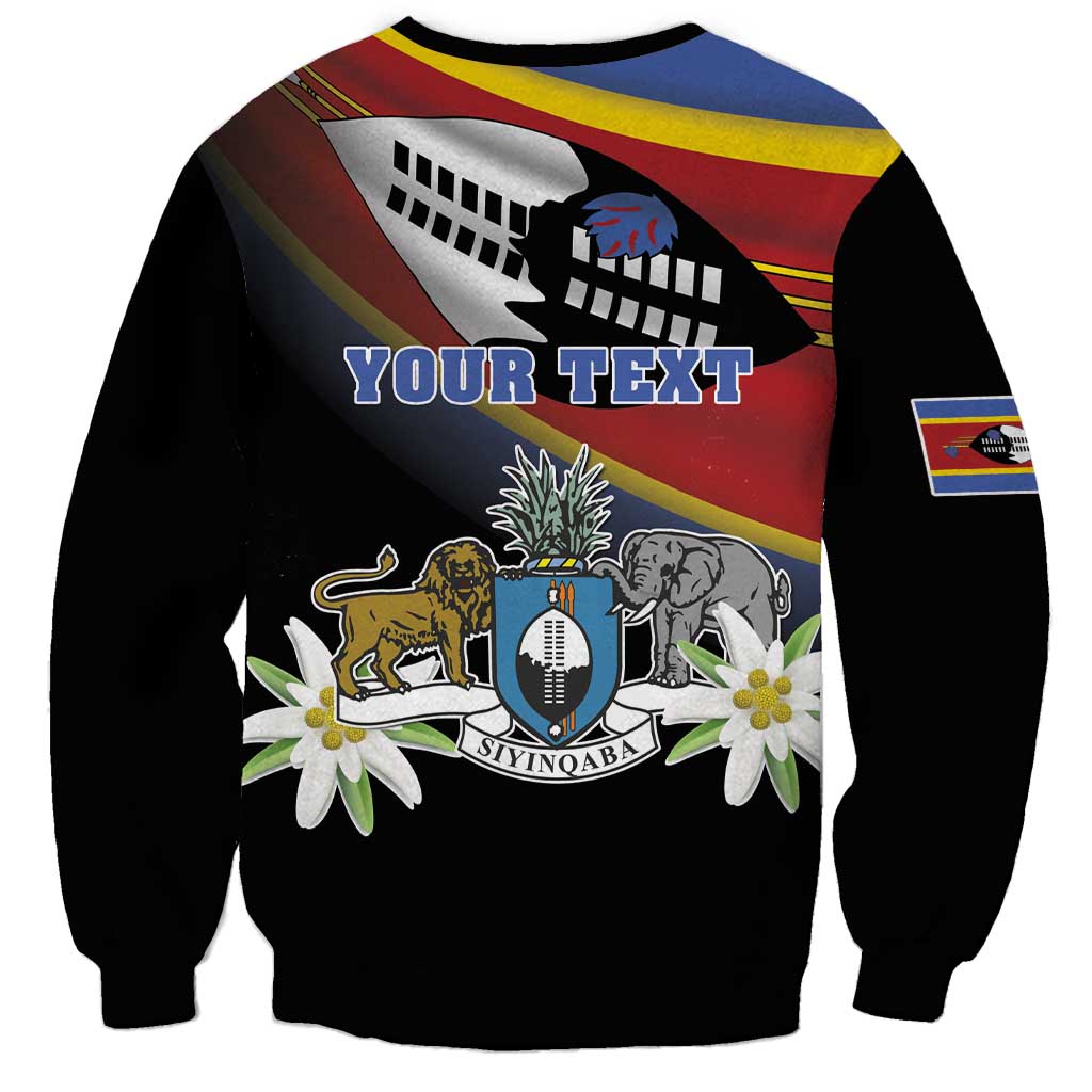 Personalized Eswatini Independece Day Sweatshirt Coat Of Arms With Map - Wonder Print Shop