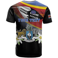 Personalized Eswatini Independece Day T Shirt Coat Of Arms With Map - Wonder Print Shop