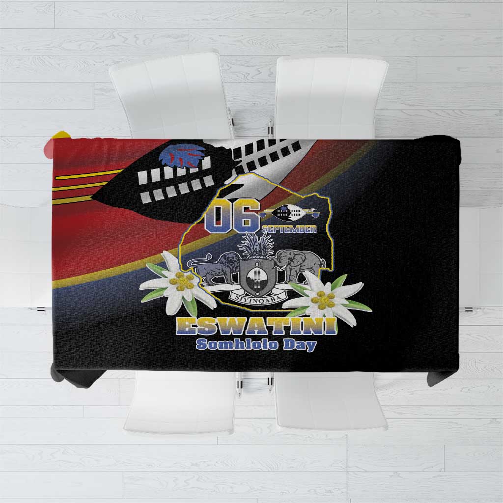 Eswatini Independece Day Tablecloth Coat Of Arms With Map - Wonder Print Shop