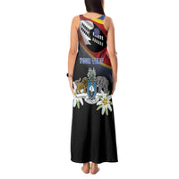 Personalized Eswatini Independece Day Tank Maxi Dress Coat Of Arms With Map - Wonder Print Shop