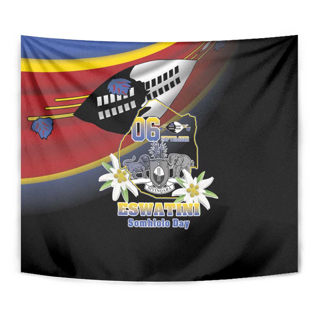 Eswatini Independece Day Tapestry Coat Of Arms With Map - Wonder Print Shop