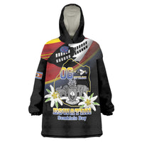 Personalized Eswatini Independece Day Wearable Blanket Hoodie Coat Of Arms With Map - Wonder Print Shop