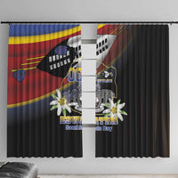 Eswatini Independece Day Window Curtain Coat Of Arms With Map - Wonder Print Shop