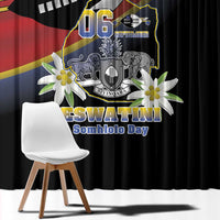 Eswatini Independece Day Window Curtain Coat Of Arms With Map - Wonder Print Shop