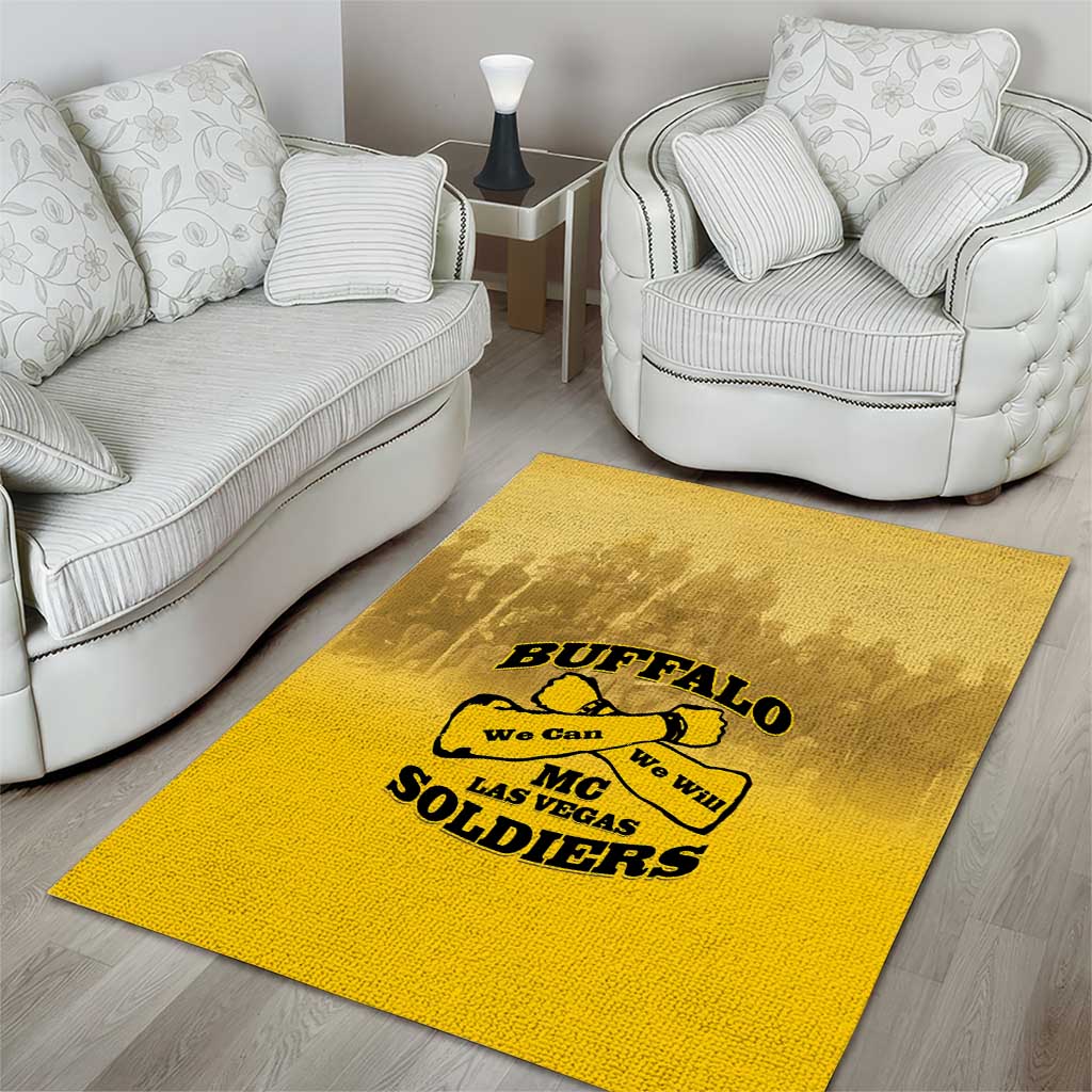 African American Buffalo Soldier Area Rug We Can We Will - Yellow - Wonder Print Shop