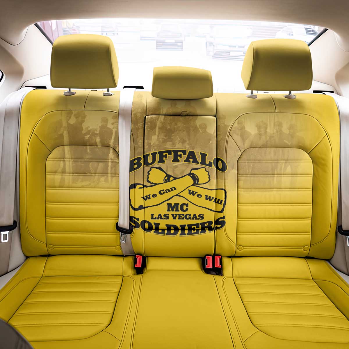 African American Buffalo Soldier Back Car Seat Cover We Can We Will - Yellow - Wonder Print Shop
