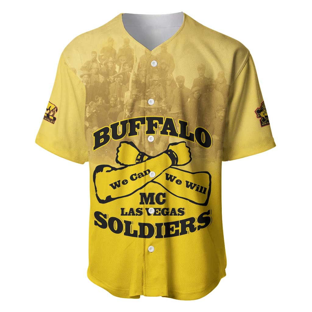Personalized African American Buffalo Soldier Baseball Jersey We Can We Will - Yellow - Wonder Print Shop