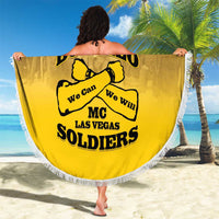 African American Buffalo Soldier Beach Blanket We Can We Will - Yellow - Wonder Print Shop