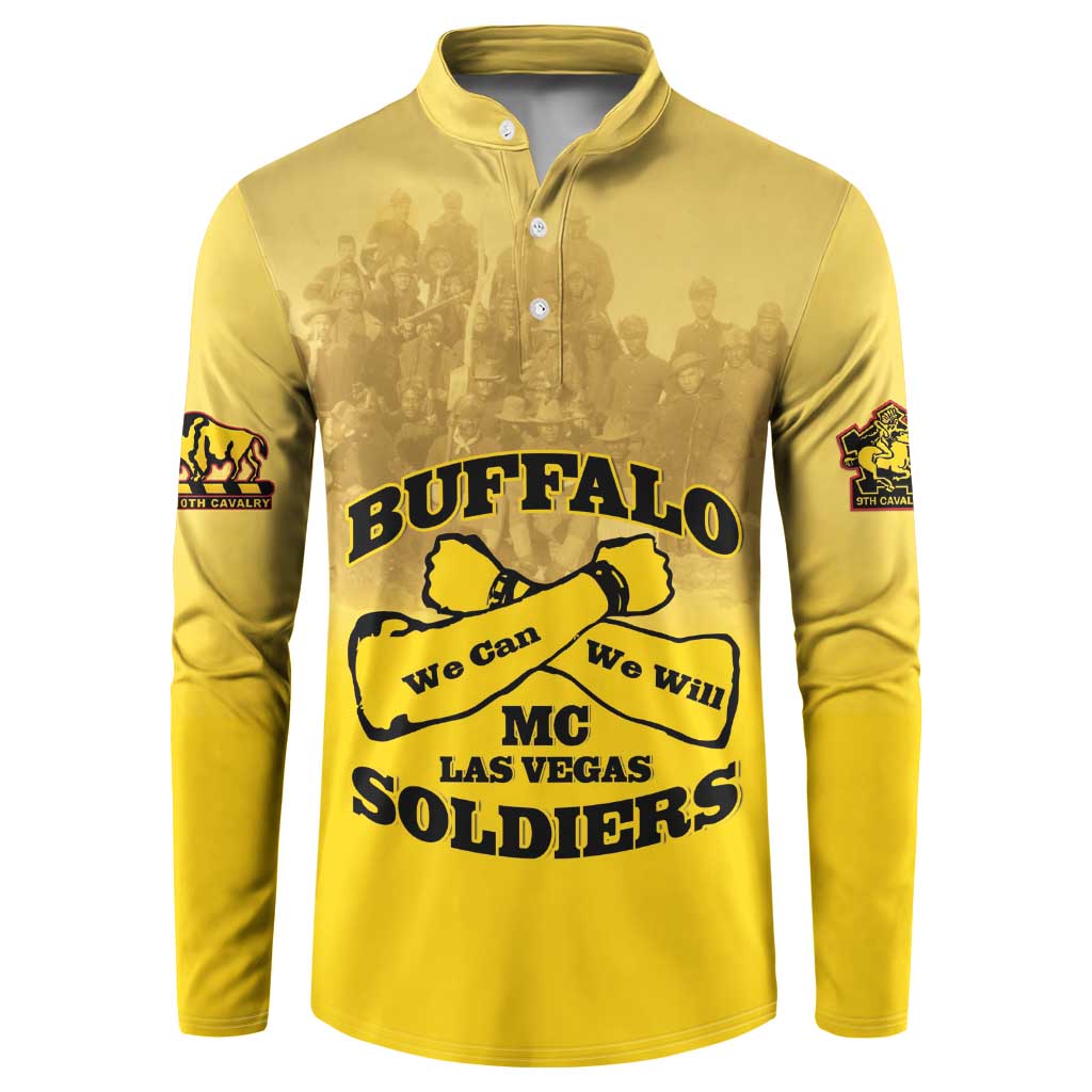 Personalized African American Buffalo Soldier Button Sweatshirt We Can We Will - Yellow - Wonder Print Shop