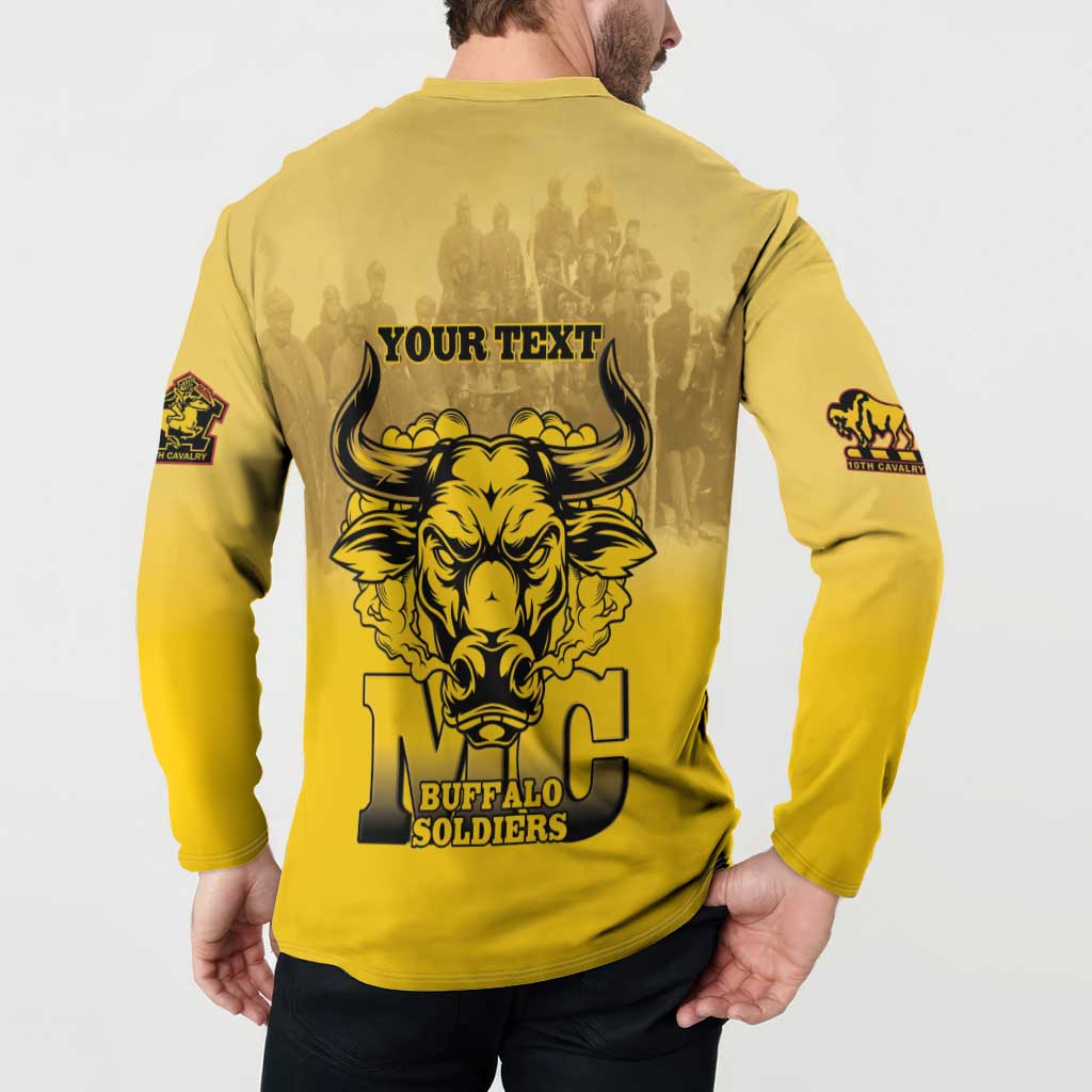 Personalized African American Buffalo Soldier Button Sweatshirt We Can We Will - Yellow - Wonder Print Shop