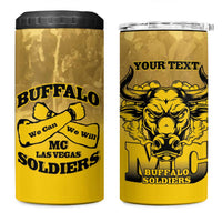 Personalized African American Buffalo Soldier 4 in 1 Can Cooler Tumbler We Can We Will - Yellow - Wonder Print Shop