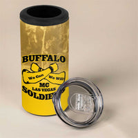 Personalized African American Buffalo Soldier 4 in 1 Can Cooler Tumbler We Can We Will - Yellow - Wonder Print Shop