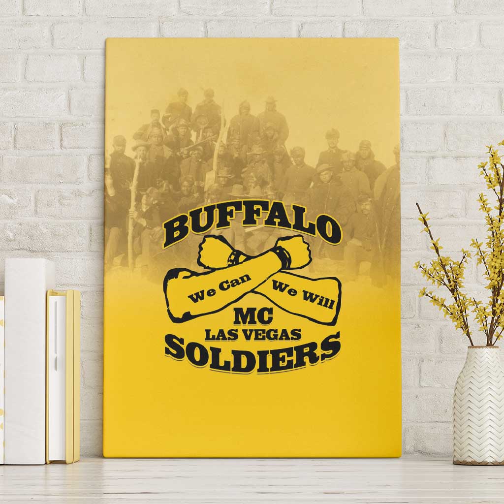 African American Buffalo Soldier Canvas Wall Art We Can We Will - Yellow - Wonder Print Shop