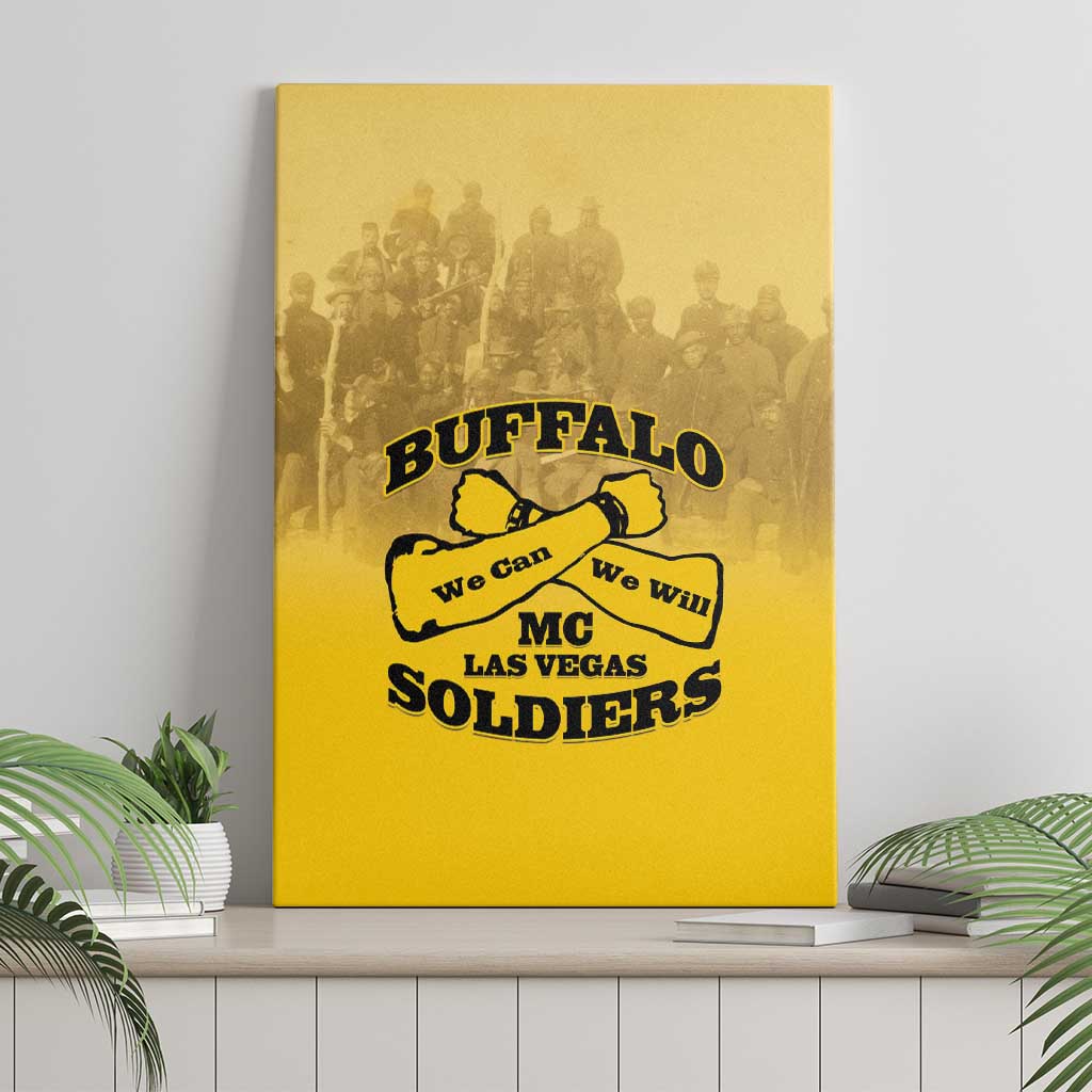 African American Buffalo Soldier Canvas Wall Art We Can We Will - Yellow - Wonder Print Shop