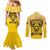 Personalized African American Buffalo Soldier Couples Matching Mermaid Dress and Long Sleeve Button Shirt We Can We Will - Yellow - Wonder Print Shop