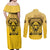 Personalized African American Buffalo Soldier Couples Matching Off Shoulder Maxi Dress and Long Sleeve Button Shirt We Can We Will - Yellow - Wonder Print Shop
