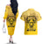 Personalized African American Buffalo Soldier Couples Matching Off The Shoulder Long Sleeve Dress and Hawaiian Shirt We Can We Will - Yellow - Wonder Print Shop