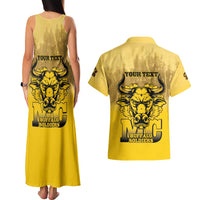 Personalized African American Buffalo Soldier Couples Matching Tank Maxi Dress and Hawaiian Shirt We Can We Will - Yellow - Wonder Print Shop
