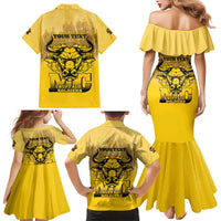 Personalized African American Buffalo Soldier Family Matching Mermaid Dress and Hawaiian Shirt We Can We Will - Yellow - Wonder Print Shop