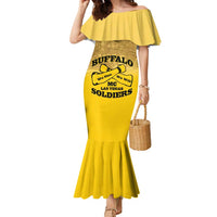 Personalized African American Buffalo Soldier Family Matching Mermaid Dress and Hawaiian Shirt We Can We Will - Yellow - Wonder Print Shop