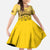 Personalized African American Buffalo Soldier Family Matching Off The Shoulder Long Sleeve Dress and Hawaiian Shirt We Can We Will - Yellow - Wonder Print Shop