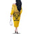 Personalized African American Buffalo Soldier Family Matching Off The Shoulder Long Sleeve Dress and Hawaiian Shirt We Can We Will - Yellow - Wonder Print Shop