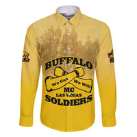 Personalized African American Buffalo Soldier Family Matching Off Shoulder Maxi Dress and Hawaiian Shirt We Can We Will - Yellow - Wonder Print Shop