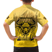 Personalized African American Buffalo Soldier Family Matching Off Shoulder Short Dress and Hawaiian Shirt We Can We Will - Yellow - Wonder Print Shop
