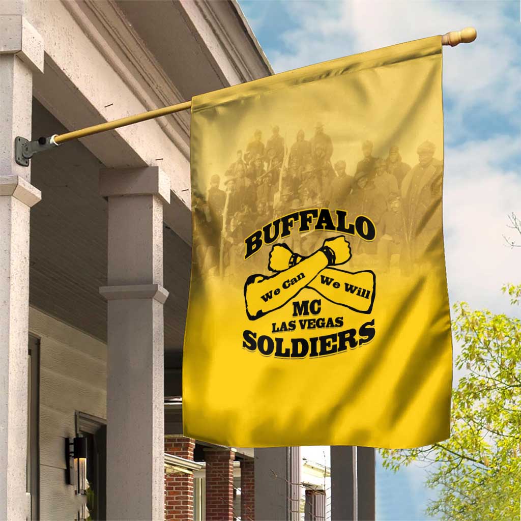 African American Buffalo Soldier Garden Flag We Can We Will - Yellow - Wonder Print Shop